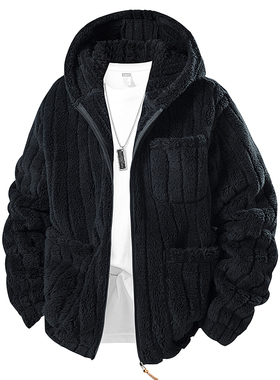 25659秋冬连帽毛衣外套跨境爆款专供欧码夹克连帽拉链冲锋衣加绒