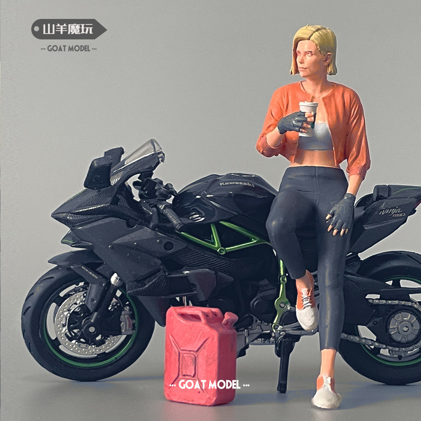 汽车摩托车女人偶1/18模型手办场