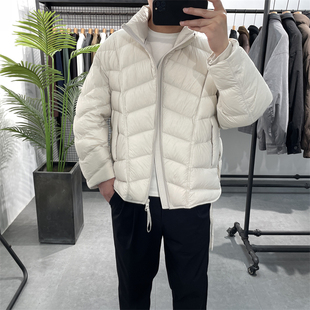 冬季新款云朵泡芙排骨立领羽绒服男潮流休闲90白鸭绒轻便保暖外套