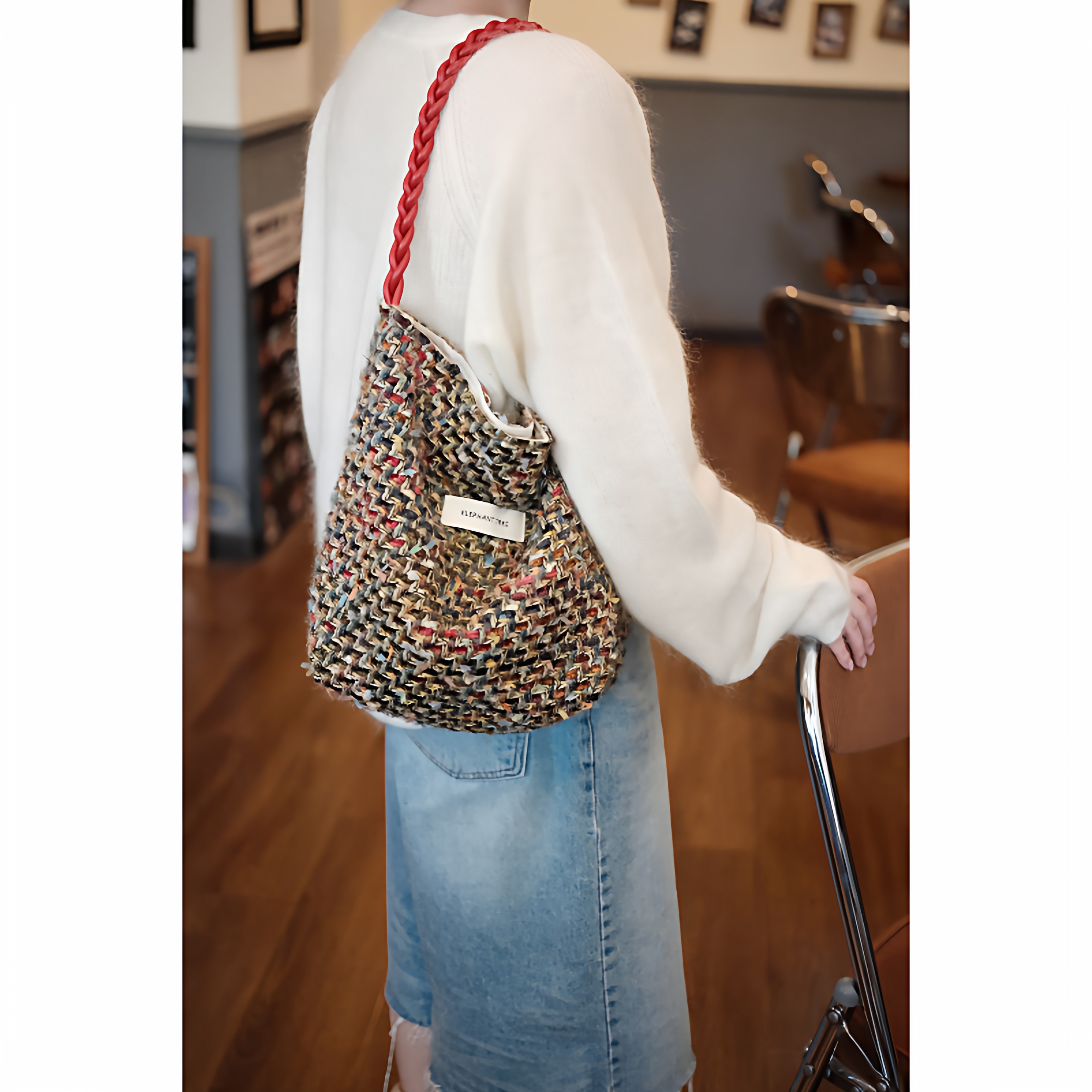 多巴胺时尚百搭水桶单肩包