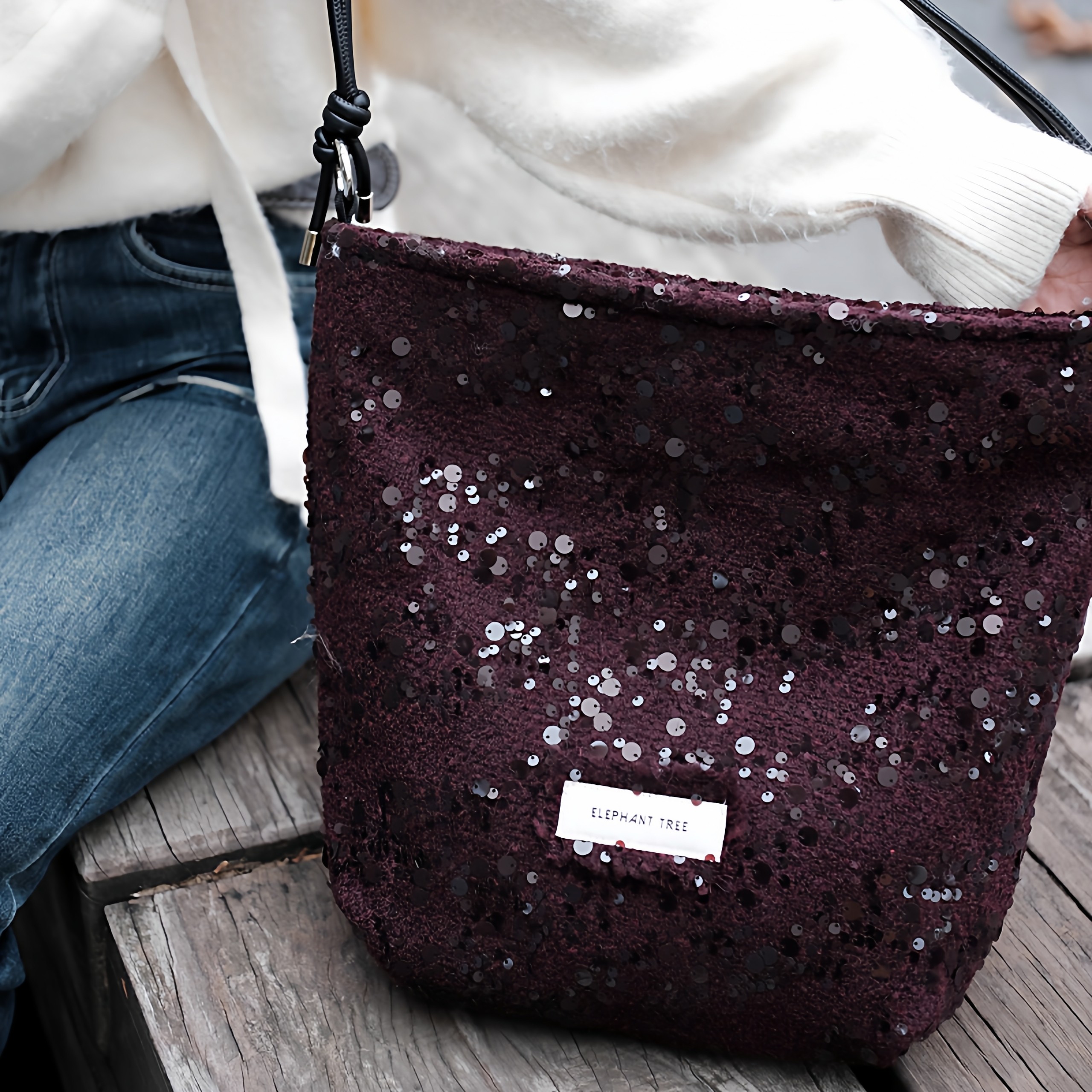 红色酒红亮片秋冬时尚小众高级单肩斜挎大容量托特包包女生水桶包,箱包皮具/热销女包/男包,通用款女包,淘宝优惠券,粉丝福利购,淘宝优惠卷