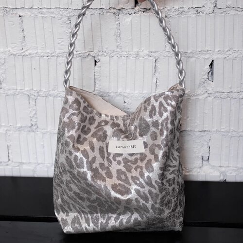 气质时髦银色豹纹百搭女生单肩包