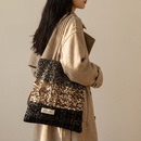 大容量高级黑金亮片单肩帆布休闲布袋通勤复古女包秋冬托特包包