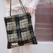 格纹新款 女包单肩包帆布包大容量小众包包通勤高级感布袋大容量