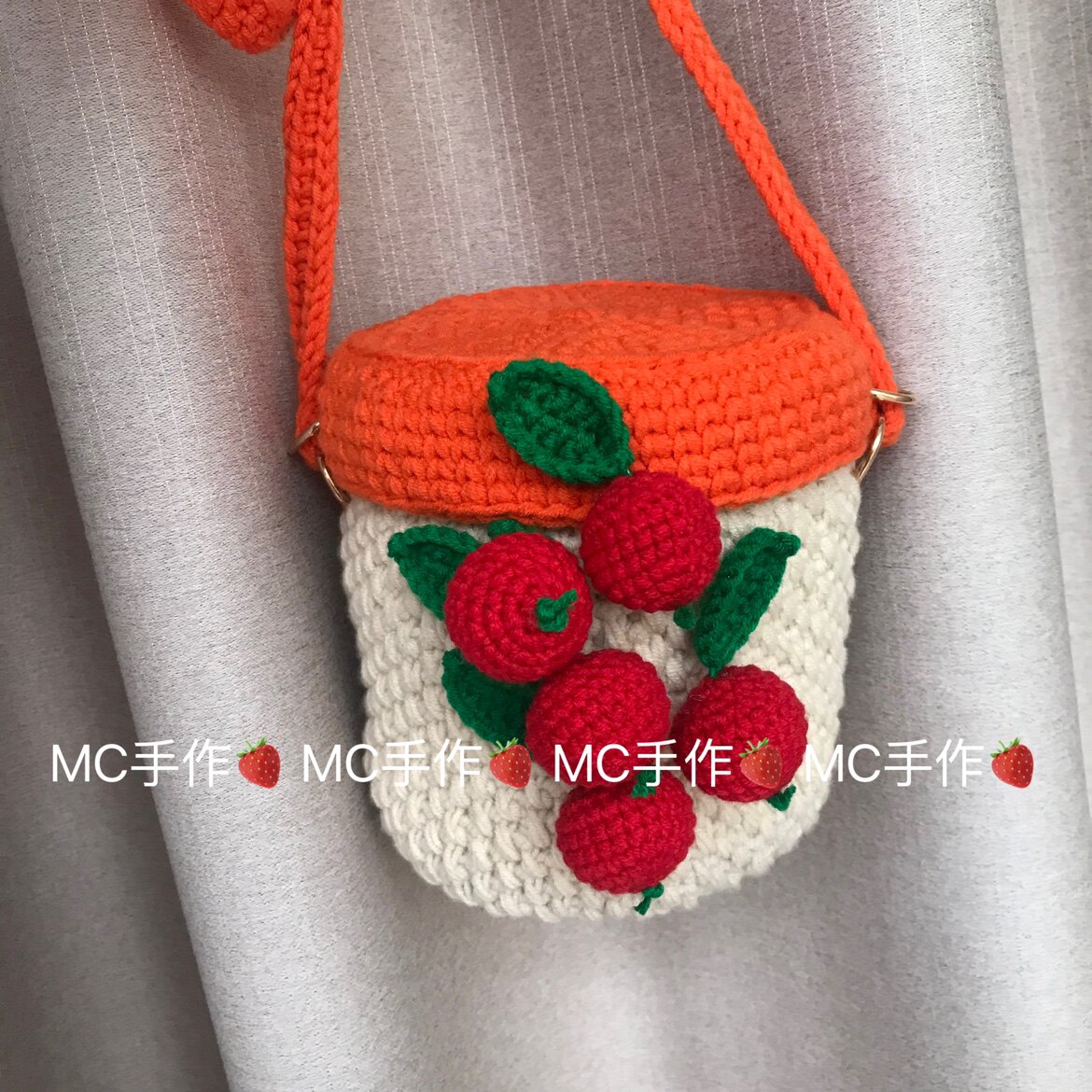 成品 浆果樱桃山楂水桶包diy毛线手工自制包邮送闺蜜女友礼品