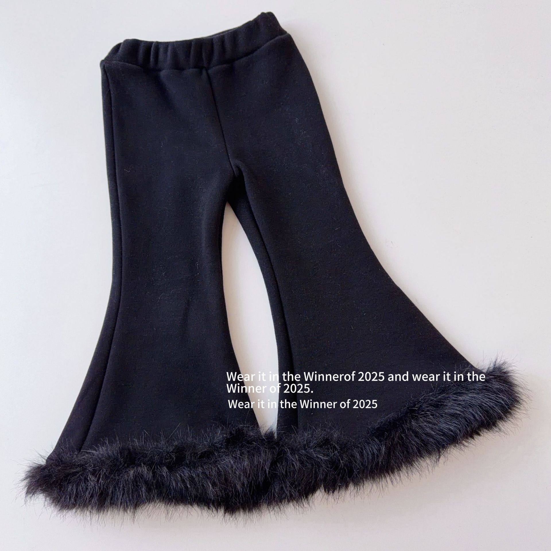 韩国童装冬季新款女童时尚气质毛毛边加绒长裤显瘦微喇休闲打底裤,童装/婴儿装/亲子装,裤子,淘宝优惠券,粉丝福利购,淘宝优惠卷