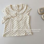 女宝宝时髦百搭娃娃领衬衣潮 女童气质蝴蝶结衬衫 韩系童装 2026夏季