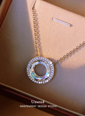 绝美意大利进口宝石圆圈项链s925