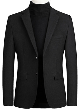 New men's coat autumn and winter woolen mini suit小西装男