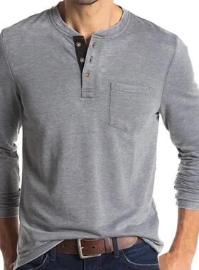 polo shirt longsleeve t shirts欧美男装长袖圆领t恤 男士打底衫