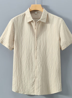 Summer men's sunscreen outer wear solid color shirt衬衫男士