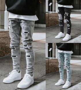Jeans Streetwear Fashion Men Pencil Pants Slim Denim Trouser