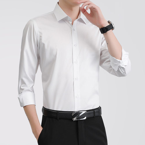 Business white shirt men's long sleeved slim fit suit shirt