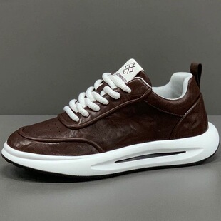 Spring thick soled non slip soft sports shoes casual leather