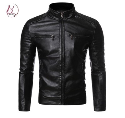 网红男pu皮夹克外套皮衣
