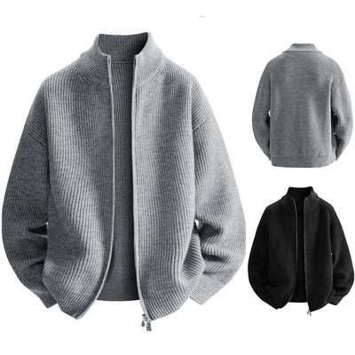 Cardigan solid sweater men's knitted sweater autumn winter