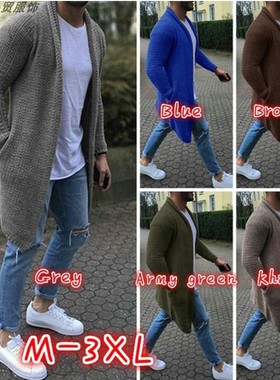 sweater men long coat cardigan bigsize 大码开衫knitwear 2019