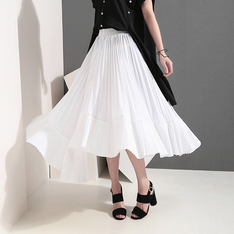 半身裙女夏2019新款5140韓版拼接高腰A字裙不規則百褶裙超仙裙子在類目 女裝/女士精品, 半身裙中 - 來自Buy2taobao.com提供專業的淘寶代購服務