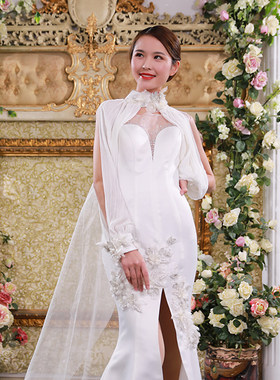 蔡美月2021年春季优雅风开叉婚纱