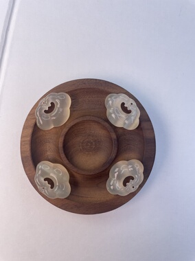 猫眼石平安锁祥云锁吊坠黄色