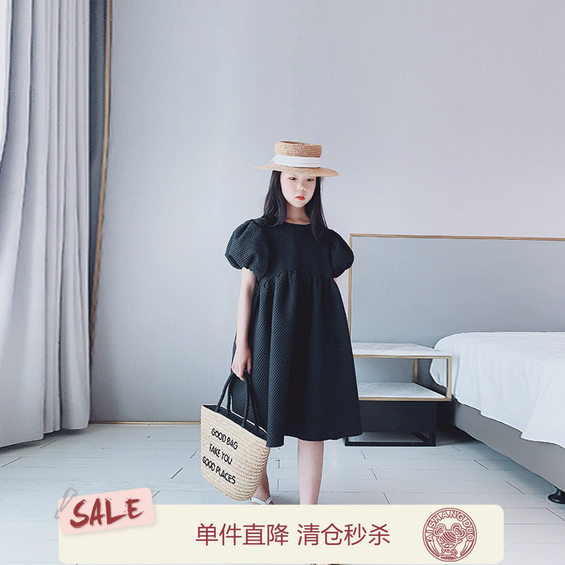 黑色连衣裙艾上朵简约夏季图片