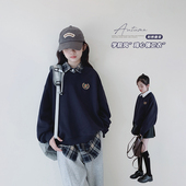 儿童学生休闲学院风上衣潮 女大童初中生长袖 女童卫衣2025秋装 新款