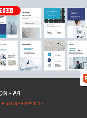 【PPT-1534】ARON欧美竖版A4大气商务创意时尚手机杂志风PPT模板