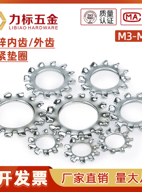 内齿外齿垫圈 内外齿菊花介子 锯齿垫圈 GB861.1防滑垫片 M3~M30