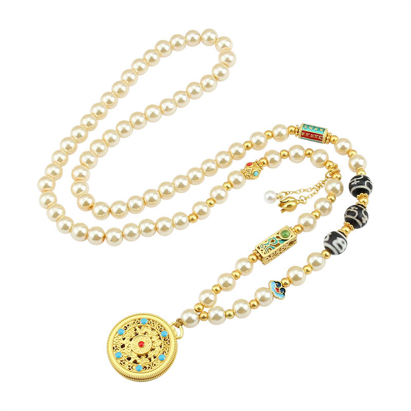 奥特莱斯折扣撤柜清仓捡漏财天珠五福圆满珍珠项链outlets女配饰