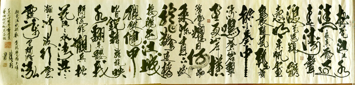 康熙松花江放船歌北京书法家张程手书法真迹收藏会客室客厅挂字画