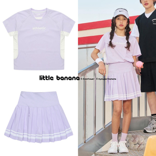 韩国童装 速干 女童儿童夏款 圆领套头凉快T恤裙裤 分开拍 短袖 纯尾