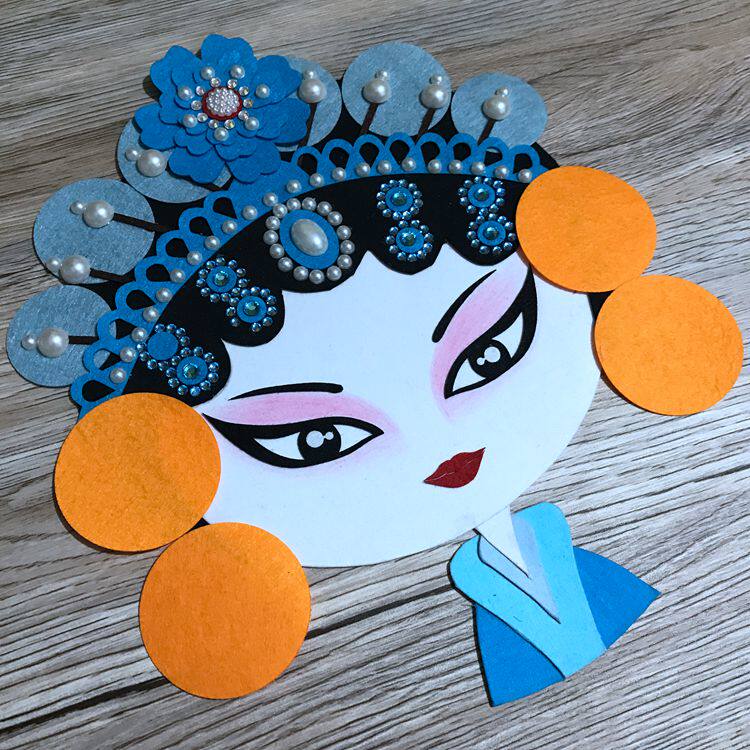 【免剪模板】diy手工布艺中国风京剧戏曲花旦布贴画惊梦30-40-50