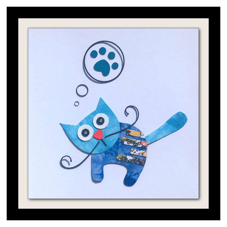 【免剪裁模板】手工布艺儿童益智拼布材料包diy布贴画调皮猫