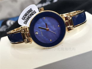 现货美国Anne klein 1980藏蓝色手镯款女士石英手表