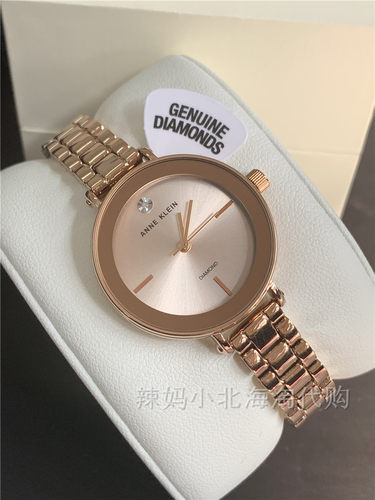 美国玫瑰金简约风石英手表现货