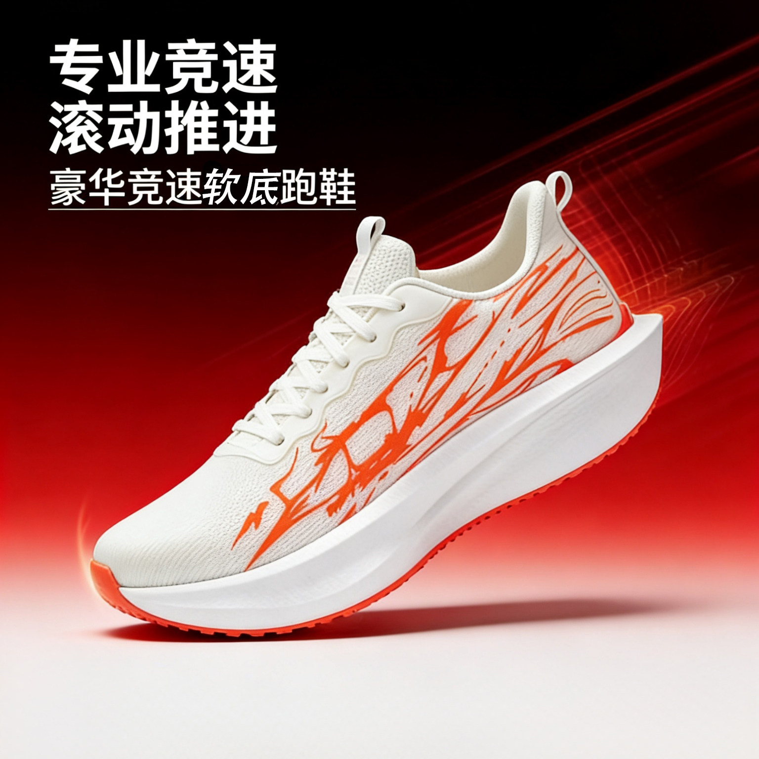 运动风男跑鞋2026新款网面透气青少年轻便减震软底专业竞速跑步鞋