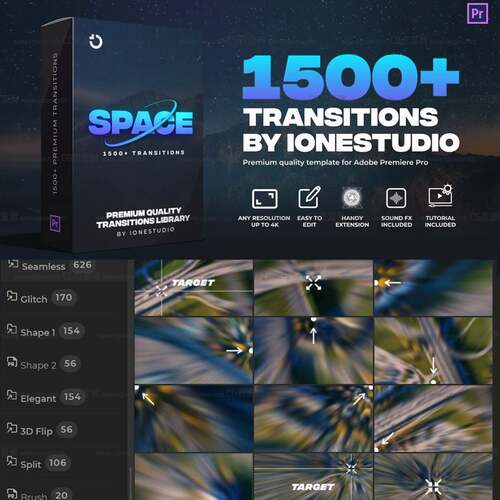 1500多种视频剪辑转场过渡特效动画PR脚本AtomX预设包Premiere