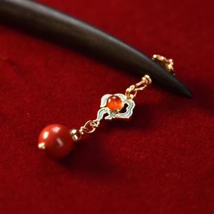 华容珠翠原创木质发步摇日常古典简约复古盘发簪汉服旗袍国风头饰