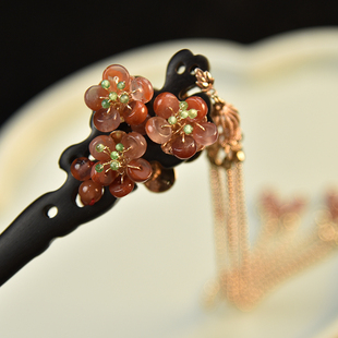 《踏雪寻梅》华容珠翠原创木质发簪国风新中式日常气质盘发高级感