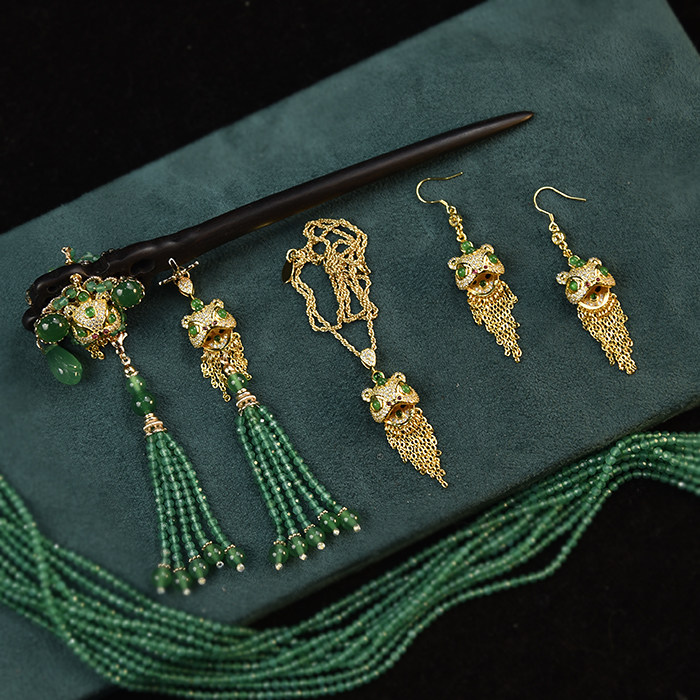 《狮来运转》华容珠翠原创发簪耳环压襟新中式国风古典盘发饰配饰,饰品/流行首饰/时尚饰品新,发饰,淘宝优惠券,粉丝福利购,淘宝优惠卷