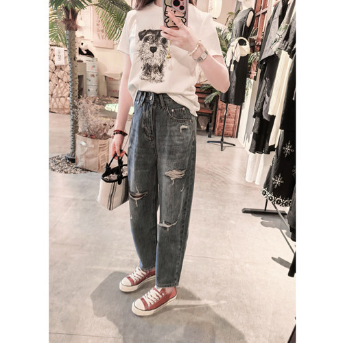 早秋薄款宽松显瘦九分哈伦裤