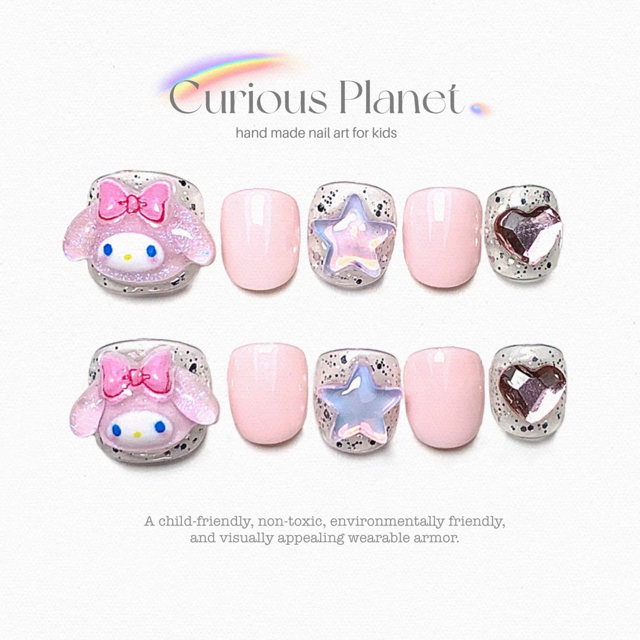 美乐蒂儿童甲贴粉色可爱卡通指甲贴便捷安全不伤甲女孩生日小礼物,彩妆/香水/美妆工具,穿戴甲/甲片,淘宝优惠券,粉丝福利购,淘宝优惠卷