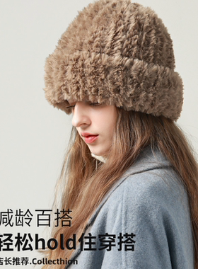 大头围毛线帽加厚加绒显脸小