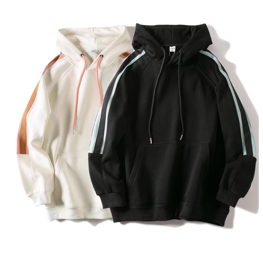 清仓特价 加绒卫衣宽松女情侣男连帽加厚秋冬上衣拼接学生银狐绒