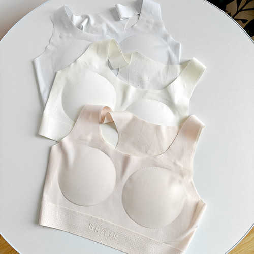 发育少女文胸背心式二阶段防凸点女孩无痕内衣学生透气网眼薄工字