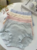 棉裆四针六线无骨弹 新疆棉不夹立体剪裁三角裤 4条装 纯棉女士内裤
