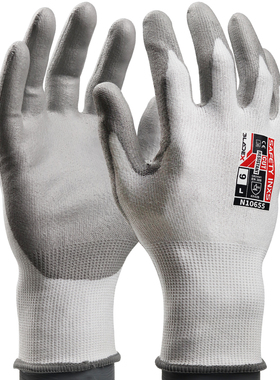 赛立特N10655轻薄透气PU涂层3级防割手套耐磨防滑机加工冲压灵活