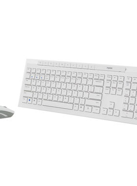 雷柏8200G无线蓝牙键鼠套装防泼溅电脑键盘鼠标键盘白色