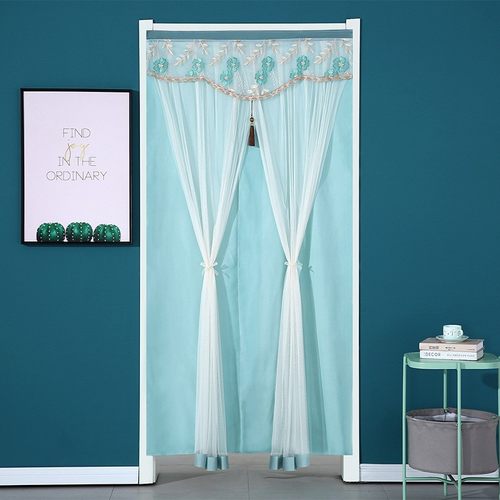 新款 免打孔 家用防蚊纱帘卧室厨房长门帘隔断帘半帘魔术贴隐私帘