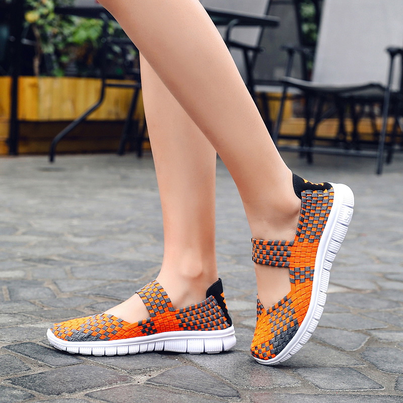 现货2019秋季女圆头网布休闲套筒网面鞋减震平跟女鞋代理加盟